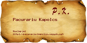 Pacurariu Kapolcs névjegykártya